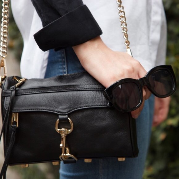 Rebecca Minkoff Handbags - Rebecca Minkoff Mini M.A.C. Crossbody Black & Gold